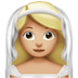 👰🏼‍♀️ woman with veil: medium-light skin tone display on Apple